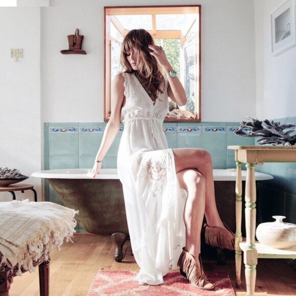 Spell & The Gypsy Isla Bonita Embroidered Dress Duster White Size Small - Picture 9 of 16